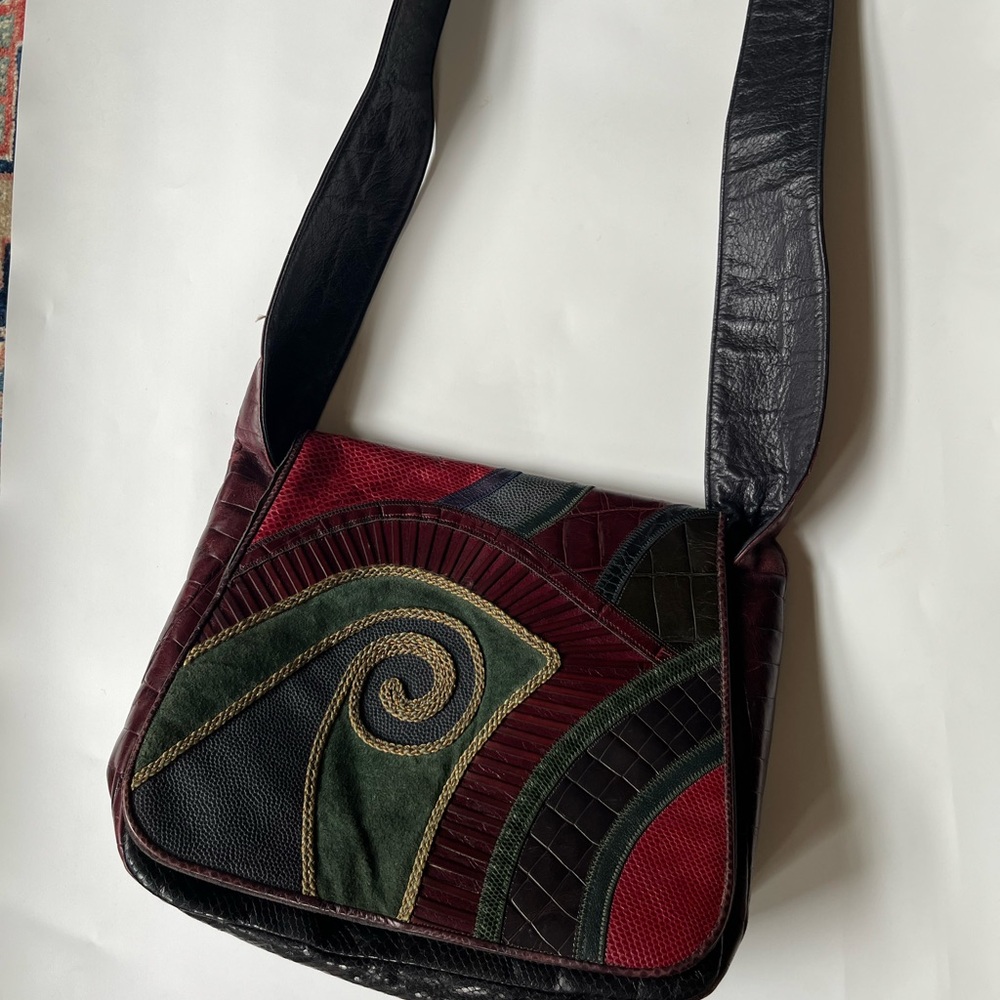 Vintage Sharif Multi-Colored Leather Shoulder Bag